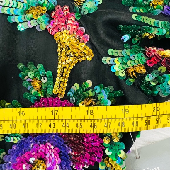 Laurence Kazar Vintage Tags Attached Sequined Floral Silk Blend Top - Picture 13 of 16